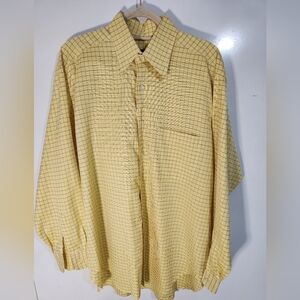Cornelius Yellow Checkered Button-Up Shirt, Size Large